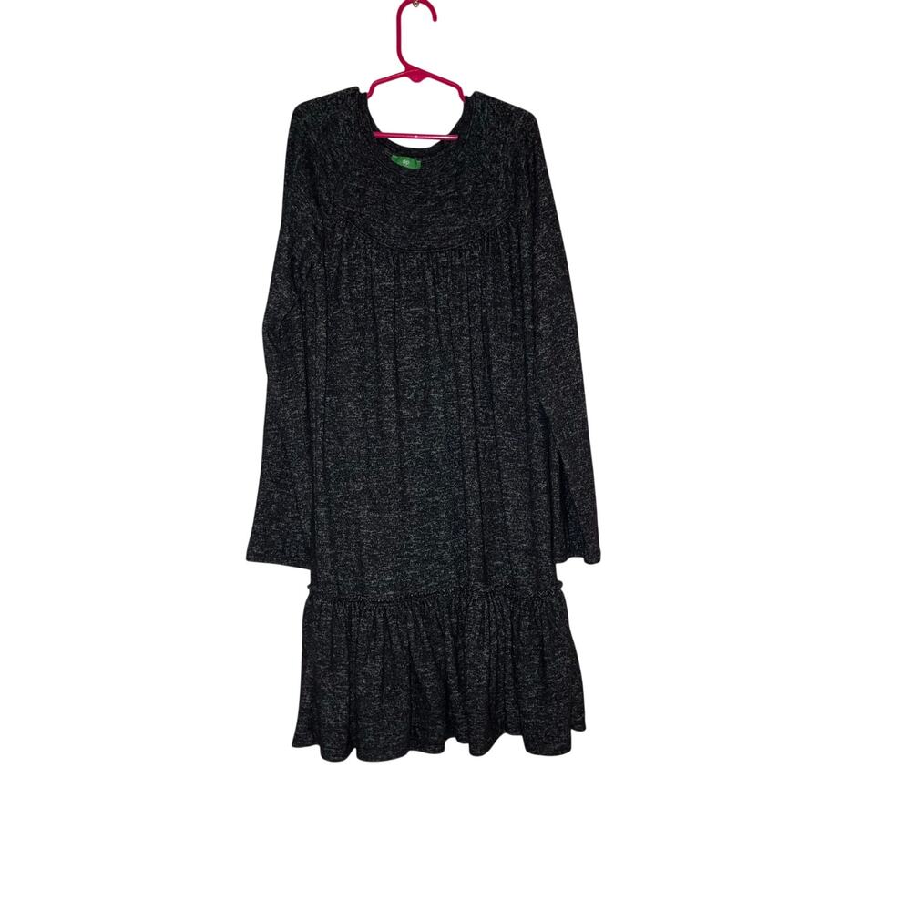 Dip Dark Heather Grey Tiered Knit Sweater Dress Size 12/14